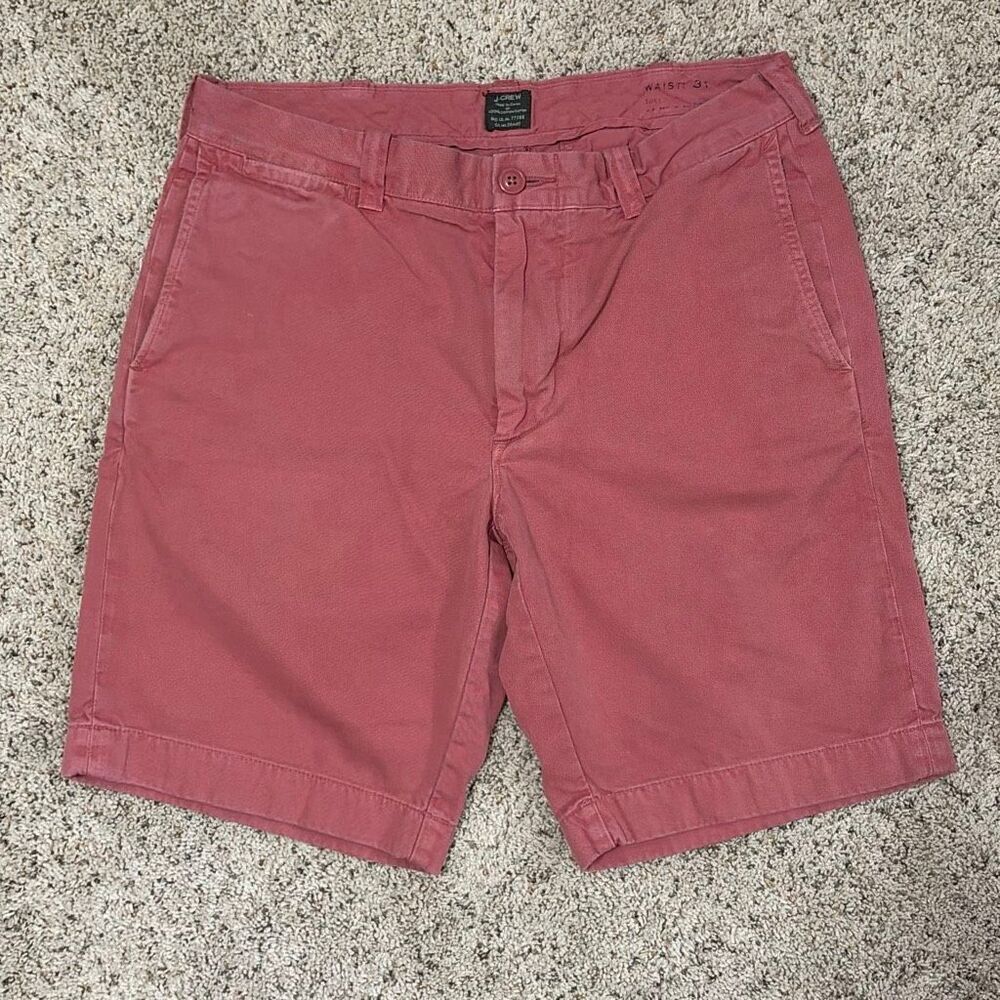 J.Crew Stanton Nantucket Red Chino Shorts Men’s 31‎ Flat Front Cotton 9”